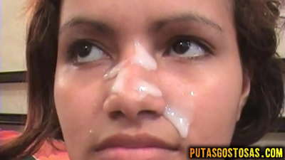 Tinka får sperma i ansiktet efter analsex